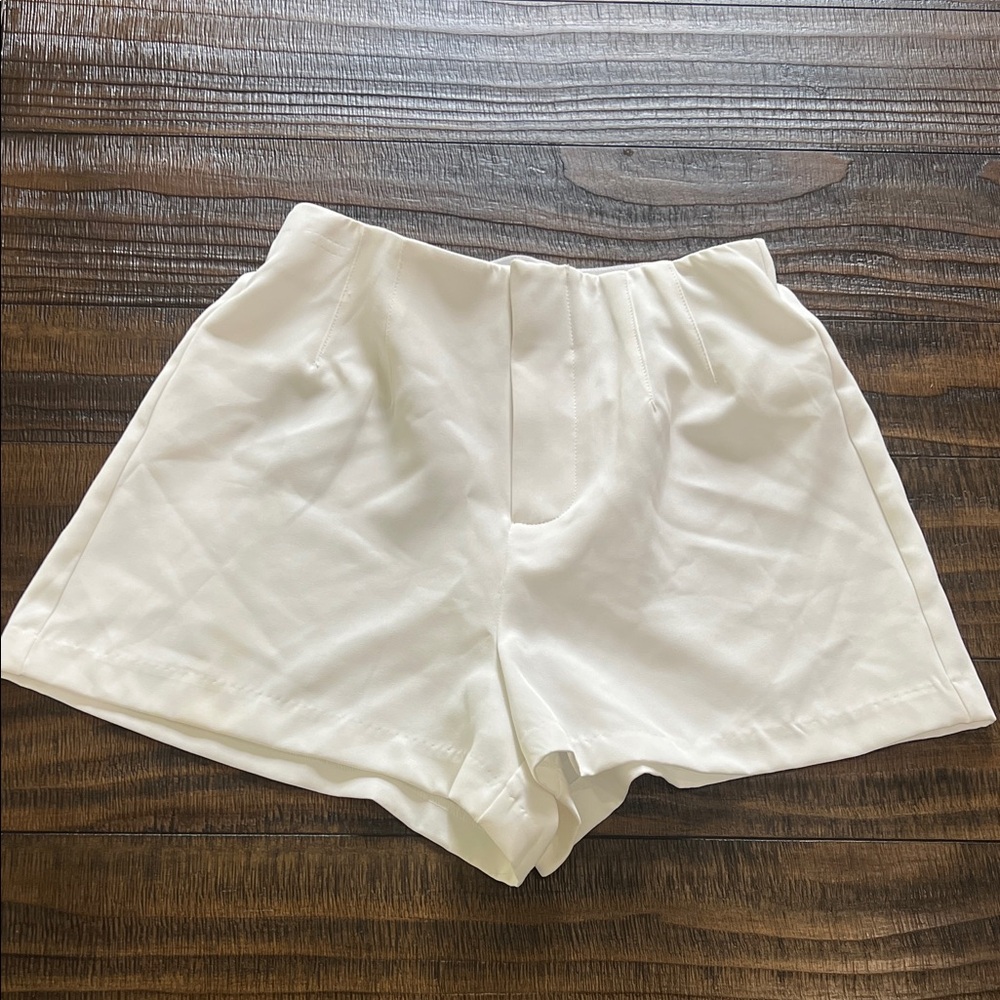 glam White High Waist Women’s Shorts